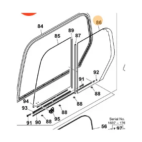 jobb hátsó fix ablak